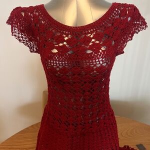 Vintage Red Crochet Dress